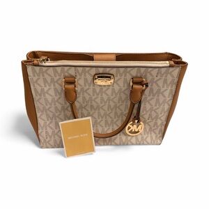 Michael Kors Brown and Cream Logo Tote